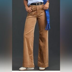 Maeve Women's Tan Wide-Leg Jeans